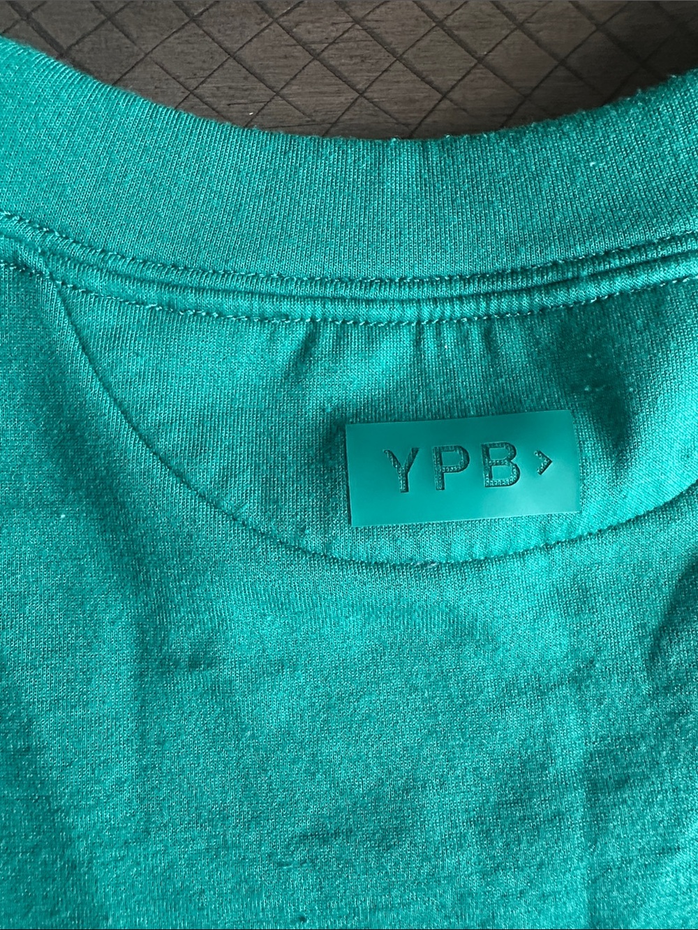 Women's Cropped Oversized Crewneck Sweatshirt - Teal Green - Picture 8 of 9
